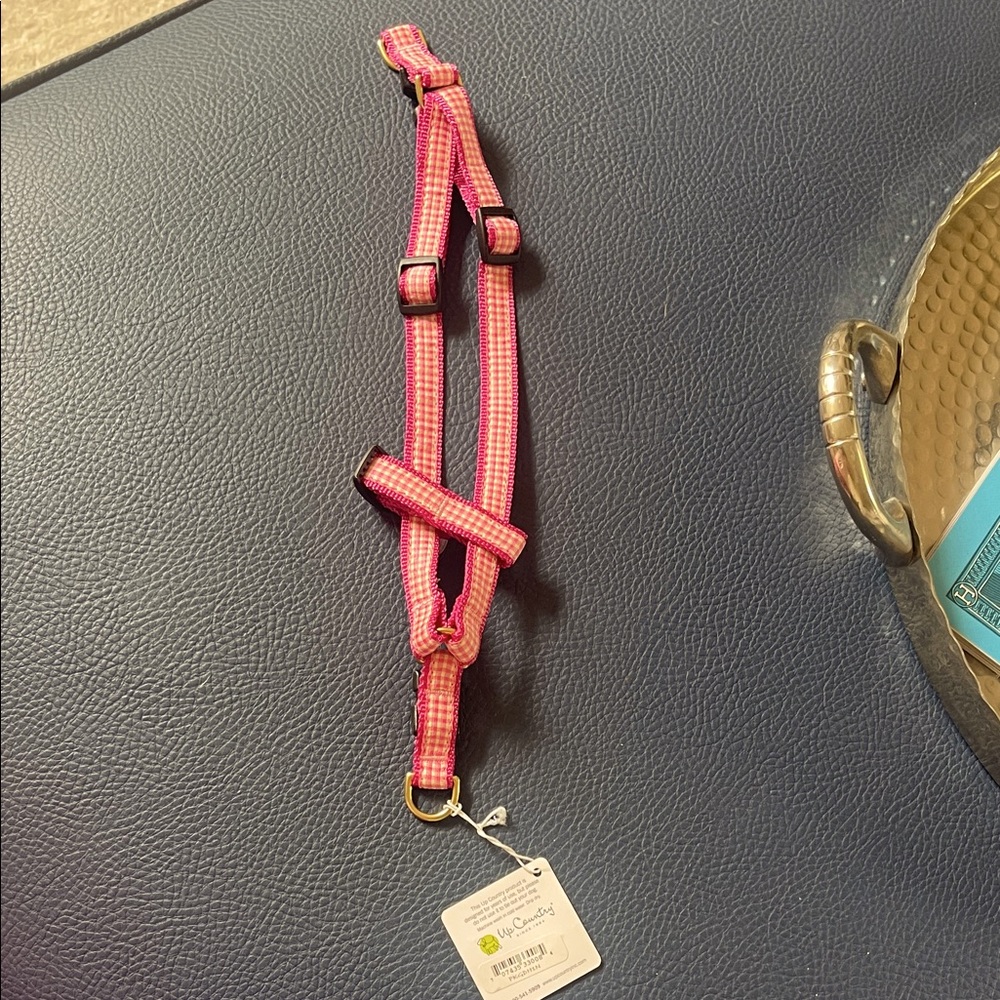 Up Country Pink Gingham Dog Harness
